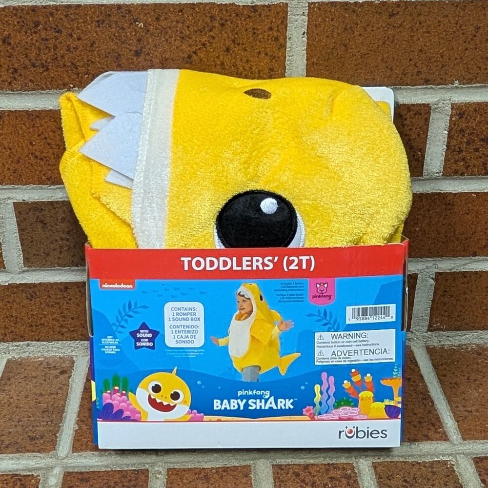 Rubies Baby Shark Costume - NWT - 2T - Pinkfong with sound